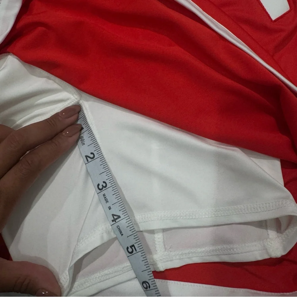 NWT Belyn Key Farrah Wrap Golf‎ Skort In Poppy Red/White Small Tennis Activewear